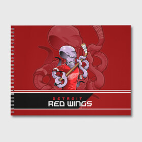 Альбом для рисования с принтом Detroit Red Wings в городе Новоалтайск, 100% бумага
 | матовая бумага, плотность 200 мг. | Тематика изображения на принте: detroit red wings | nhl | stanley cup | детройд | детройт ред уингз | кубок стенли | кубок стэнли | марченко | нхл | хоккей | хоккейный клуб