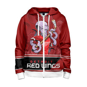 Детская толстовка 3D на молнии с принтом Detroit Red Wings в городе Новоалтайск, 100% полиэстер |  манжеты и пояс оформлены широкой мягкой резинкой, двухслойный капюшон со шнурком для регулировки, спереди карманы и застежка-молния
 | detroit red wings | nhl | stanley cup | детройд | детройт ред уингз | кубок стенли | кубок стэнли | марченко | нхл | хоккей | хоккейный клуб
