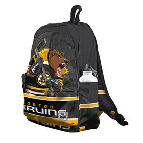 Рюкзак 3D с принтом Boston Bruins в городе Новоалтайск, 100% полиэстер | лямки с регулируемой длиной, сверху петелька, чтобы рюкзак можно было повесить на вешалку. Основное отделение закрывается на молнию, как и внешний карман. Внутри два дополнительных кармана, один из которых закрывается на молнию. По бокам два дополнительных кармашка | boston bruins | nhl | stanley cup | бостон | бостон брюинз | брюинз | брюинс | кубок стенли | кубок стэнли | нхл | хоккей | хоккейный клуб | худобин