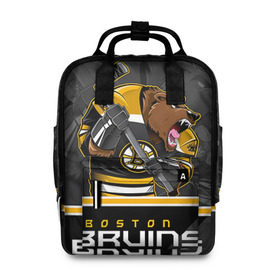 Женский рюкзак 3D с принтом Boston Bruins в городе Новоалтайск, 100% полиэстер | лямки с регулируемой длиной, сверху ручки, чтобы рюкзак нести как сумку. Основное отделение закрывается на молнию, как и внешний карман. Внутри два дополнительных кармана, один из которых закрывается на молнию. По бокам два дополнительных кармашка, куда поместится маленькая бутылочка
 | Тематика изображения на принте: boston bruins | nhl | stanley cup | бостон | бостон брюинз | брюинз | брюинс | кубок стенли | кубок стэнли | нхл | хоккей | хоккейный клуб | худобин