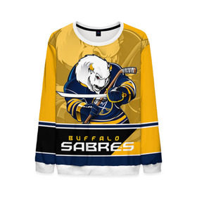 Мужской свитшот 3D с принтом Buffalo Sabres в городе Новоалтайск, 100% полиэстер с мягким внутренним слоем | круглый вырез горловины, мягкая резинка на манжетах и поясе, свободная посадка по фигуре | buffalo sabres | nhl | stanley cup | баффало сейбрз | буффало | кубок стенли | кубок стэнли | куликов | нхл | хоккей | хоккейный клуб
