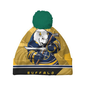 Шапка 3D c помпоном с принтом Buffalo Sabres в городе Новоалтайск, 100% полиэстер | универсальный размер, печать по всей поверхности изделия | buffalo sabres | nhl | stanley cup | баффало сейбрз | буффало | кубок стенли | кубок стэнли | куликов | нхл | хоккей | хоккейный клуб