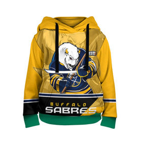 Детская толстовка 3D с принтом Buffalo Sabres в городе Новоалтайск, 100% полиэстер | двухслойный капюшон со шнурком для регулировки, мягкие манжеты на рукавах и по низу толстовки, спереди карман-кенгуру с мягким внутренним слоем | buffalo sabres | nhl | stanley cup | баффало сейбрз | буффало | кубок стенли | кубок стэнли | куликов | нхл | хоккей | хоккейный клуб
