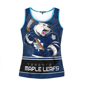 Женская майка 3D с принтом Toronto Maple Leafs в городе Новоалтайск, 100% полиэстер | круглая горловина, прямой силуэт, длина до линии бедра | Тематика изображения на принте: nhl | stanley cup | toronto maple leafs | валиев | кубок стенли | кубок стэнли | мэпл лифс | нхл | сошников | торонто | торонто мейпл лифс | хоккей | хоккейный клуб