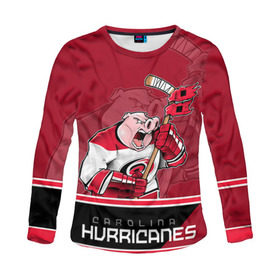 Женский лонгслив 3D с принтом Carolina Hurricanes в городе Новоалтайск, 100% полиэстер | длинные рукава, круглый вырез горловины, полуприлегающий силуэт | carolina hurricanes | nhl | stanley cup | каролина | каролина харрикейнз | кубок стенли | кубок стэнли | нхл | хоккей | хоккейный клуб | хурикэйнс