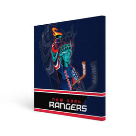 Холст квадратный с принтом New York Rangers в городе Новоалтайск, 100% ПВХ |  | new york rangers | nhl | stanley cup | кубок стенли | кубок стэнли | нхл | нью йорк рейнджерс | нью йорк рейнджеры | рейнджеры | хоккей | хоккейный клуб
