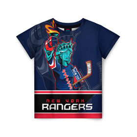 Детская футболка 3D с принтом New York Rangers в городе Новоалтайск, 100% гипоаллергенный полиэфир | прямой крой, круглый вырез горловины, длина до линии бедер, чуть спущенное плечо, ткань немного тянется | new york rangers | nhl | stanley cup | кубок стенли | кубок стэнли | нхл | нью йорк рейнджерс | нью йорк рейнджеры | рейнджеры | хоккей | хоккейный клуб