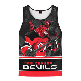 Мужская майка 3D с принтом New Jersey Devils в городе Новоалтайск, 100% полиэстер | круглая горловина, приталенный силуэт, длина до линии бедра. Пройма и горловина окантованы тонкой бейкой | new jersey devils | nhl | stanley cup | дъяволы нью джерси | калинин | кубок стенли | кубок стэнли | нхл | нью джерси девилз | хоккей | хоккейный клуб