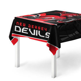 Скатерть 3D с принтом New Jersey Devils в городе Новоалтайск, 100% полиэстер (ткань не мнется и не растягивается) | Размер: 150*150 см | new jersey devils | nhl | stanley cup | дъяволы нью джерси | калинин | кубок стенли | кубок стэнли | нхл | нью джерси девилз | хоккей | хоккейный клуб
