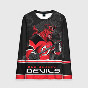 Мужской лонгслив 3D с принтом New Jersey Devils в городе Новоалтайск, 100% полиэстер | длинные рукава, круглый вырез горловины, полуприлегающий силуэт | new jersey devils | nhl | stanley cup | дъяволы нью джерси | калинин | кубок стенли | кубок стэнли | нхл | нью джерси девилз | хоккей | хоккейный клуб
