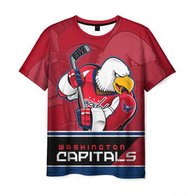 Мужская футболка 3D с принтом Washington Capitals в городе Новоалтайск, 100% полиэфир | прямой крой, круглый вырез горловины, длина до линии бедер | Тематика изображения на принте: nhl | stanley cup | washington capitals | вашингтон капиталс | вашингтон кэпиталз | кубок стенли | кубок стэнли | нхл | овечкин | хоккей | хоккейный клуб