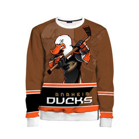 Детский свитшот 3D с принтом Anaheim Ducks в городе Новоалтайск, 100% полиэстер | свободная посадка, прямой крой, мягкая тканевая резинка на рукавах и понизу свитшота | anaheim ducks | nhl | stanley cup | кубок стенли | кубок стэнли | нхл | хоккей | хоккейный клуб