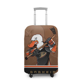 Чехол для чемодана 3D с принтом Anaheim Ducks в городе Новоалтайск, 86% полиэфир, 14% спандекс | двустороннее нанесение принта, прорези для ручек и колес | anaheim ducks | nhl | stanley cup | кубок стенли | кубок стэнли | нхл | хоккей | хоккейный клуб