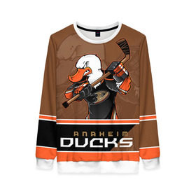 Женский свитшот 3D с принтом Anaheim Ducks в городе Новоалтайск, 100% полиэстер с мягким внутренним слоем | круглый вырез горловины, мягкая резинка на манжетах и поясе, свободная посадка по фигуре | anaheim ducks | nhl | stanley cup | кубок стенли | кубок стэнли | нхл | хоккей | хоккейный клуб