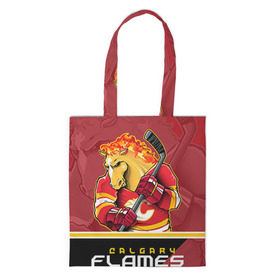 Сумка 3D повседневная с принтом Calgary Flames в городе Новоалтайск, 100% полиэстер | Плотность: 200 г/м2; Размер: 34×35 см; Высота лямок: 30 см | calgary flames | nhl | stanley cup | калгари флэймз | кубок стенли | кубок стэнли | нхл | флэймс | хоккей | хоккейный клуб