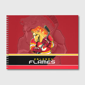 Альбом для рисования с принтом Calgary Flames в городе Новоалтайск, 100% бумага
 | матовая бумага, плотность 200 мг. | Тематика изображения на принте: calgary flames | nhl | stanley cup | калгари флэймз | кубок стенли | кубок стэнли | нхл | флэймс | хоккей | хоккейный клуб