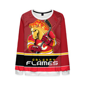 Мужской свитшот 3D с принтом Calgary Flames в городе Новоалтайск, 100% полиэстер с мягким внутренним слоем | круглый вырез горловины, мягкая резинка на манжетах и поясе, свободная посадка по фигуре | calgary flames | nhl | stanley cup | калгари флэймз | кубок стенли | кубок стэнли | нхл | флэймс | хоккей | хоккейный клуб