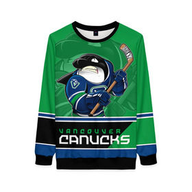 Женский свитшот 3D с принтом Vancouver Canucks в городе Новоалтайск, 100% полиэстер с мягким внутренним слоем | круглый вырез горловины, мягкая резинка на манжетах и поясе, свободная посадка по фигуре | nhl | stanley cup | vancouver canucks | ванкувер | ванкувер кэнакс | кубок стенли | кубок стэнли | нхл | трямкин | хоккей | хоккейный клуб