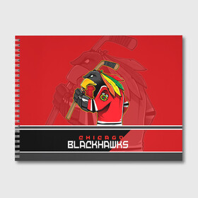 Альбом для рисования с принтом Chicago Blackhawks в городе Новоалтайск, 100% бумага
 | матовая бумага, плотность 200 мг. | Тематика изображения на принте: chicago blackhawks | nhl | stanley cup | анисимов | блэкхокс | кубок стенли | кубок стэнли | нхл | панарин | хоккей | хоккейный клуб | чикаго | чикаго блэкхокс
