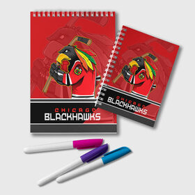 Блокнот с принтом Chicago Blackhawks в городе Новоалтайск, 100% бумага | 48 листов, плотность листов — 60 г/м2, плотность картонной обложки — 250 г/м2. Листы скреплены удобной пружинной спиралью. Цвет линий — светло-серый
 | Тематика изображения на принте: chicago blackhawks | nhl | stanley cup | анисимов | блэкхокс | кубок стенли | кубок стэнли | нхл | панарин | хоккей | хоккейный клуб | чикаго | чикаго блэкхокс