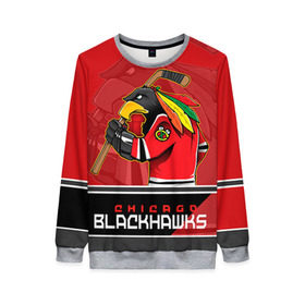 Женский свитшот 3D с принтом Chicago Blackhawks в городе Новоалтайск, 100% полиэстер с мягким внутренним слоем | круглый вырез горловины, мягкая резинка на манжетах и поясе, свободная посадка по фигуре | chicago blackhawks | nhl | stanley cup | анисимов | блэкхокс | кубок стенли | кубок стэнли | нхл | панарин | хоккей | хоккейный клуб | чикаго | чикаго блэкхокс