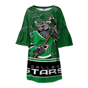 Детское платье 3D с принтом Dallas Stars в городе Новоалтайск, 100% полиэстер | прямой силуэт, чуть расширенный к низу. Круглая горловина, на рукавах — воланы | dallas stars | nhl | stanley cup | даллас | даллас старз | кубок стенли | кубок стэнли | ничушкин | нхл | хоккей | хоккейный клуб