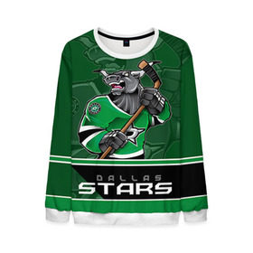 Мужской свитшот 3D с принтом Dallas Stars в городе Новоалтайск, 100% полиэстер с мягким внутренним слоем | круглый вырез горловины, мягкая резинка на манжетах и поясе, свободная посадка по фигуре | dallas stars | nhl | stanley cup | даллас | даллас старз | кубок стенли | кубок стэнли | ничушкин | нхл | хоккей | хоккейный клуб