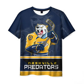 Мужская футболка 3D с принтом Nashville Predators в городе Новоалтайск, 100% полиэфир | прямой крой, круглый вырез горловины, длина до линии бедер | Тематика изображения на принте: nashville predators | nhl | stanley cup | кубок стенли | кубок стэнли | нхл | нэшвил | нэшвилл предаторз | хоккей | хоккейный клуб