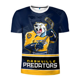 Мужская футболка 3D спортивная с принтом Nashville Predators в городе Новоалтайск, 100% полиэстер с улучшенными характеристиками | приталенный силуэт, круглая горловина, широкие плечи, сужается к линии бедра | Тематика изображения на принте: nashville predators | nhl | stanley cup | кубок стенли | кубок стэнли | нхл | нэшвил | нэшвилл предаторз | хоккей | хоккейный клуб