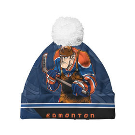 Шапка 3D c помпоном с принтом Edmonton Oilers в городе Новоалтайск, 100% полиэстер | универсальный размер, печать по всей поверхности изделия | edmonton oilers | nhl | stanley cup | кубок стенли | кубок стэнли | нхл | хоккей | хоккейный клуб | эдмонтон | эдмонтон ойлерз | якупов