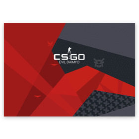 Поздравительная открытка с принтом cs:go - Evil Daimyo style (Злобный Дайме) в городе Новоалтайск, 100% бумага | плотность бумаги 280 г/м2, матовая, на обратной стороне линовка и место для марки
 | cs | csgo | daimyo | m4a4 | го.evil | дайме | злобный | кс