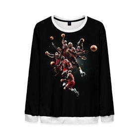 Мужской свитшот 3D с принтом Michael Jordan в городе Новоалтайск, 100% полиэстер с мягким внутренним слоем | круглый вырез горловины, мягкая резинка на манжетах и поясе, свободная посадка по фигуре | michael jordan | баскетбол | майкл джордан | нба