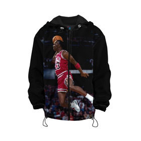 Детская куртка 3D с принтом Michael Jordan в городе Новоалтайск, 100% полиэстер | застежка — молния, подол и капюшон оформлены резинкой с фиксаторами, по бокам — два кармана без застежек, один потайной карман на груди, плотность верхнего слоя — 90 г/м2; плотность флисового подклада — 260 г/м2 | Тематика изображения на принте: michael jordan | баскетбол | майкл джордан | нба