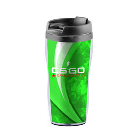 Термокружка-непроливайка с принтом cs:go - Gamma Doppler Style в городе Новоалтайск, внутренняя часть — пищевой пластик, наружная часть — прозрачный пластик, между ними — полиграфическая вставка с рисунком | объем — 350 мл, герметичная крышка | cs | csgo | doppler | gamma | волны | гамма | го | кс