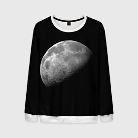 Мужской свитшот 3D с принтом moon в городе Новоалтайск, 100% полиэстер с мягким внутренним слоем | круглый вырез горловины, мягкая резинка на манжетах и поясе, свободная посадка по фигуре | cosmos | luna | moon | space | космос | луна