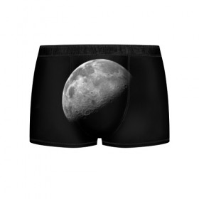 Мужские трусы 3D с принтом moon в городе Новоалтайск, 50% хлопок, 50% полиэстер | классическая посадка, на поясе мягкая тканевая резинка | Тематика изображения на принте: cosmos | luna | moon | space | космос | луна
