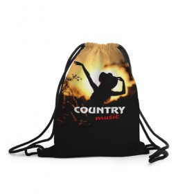 Рюкзак-мешок 3D с принтом Country music в городе Новоалтайск, 100% полиэстер | плотность ткани — 200 г/м2, размер — 35 х 45 см; лямки — толстые шнурки, застежка на шнуровке, без карманов и подкладки | Тематика изображения на принте: country | music | девушка | кантри | ковбой | мелодия | музыка | шляпа