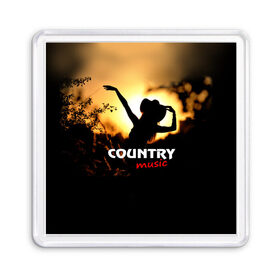 Магнит 55*55 с принтом Country music в городе Новоалтайск, Пластик | Размер: 65*65 мм; Размер печати: 55*55 мм | Тематика изображения на принте: country | music | девушка | кантри | ковбой | мелодия | музыка | шляпа