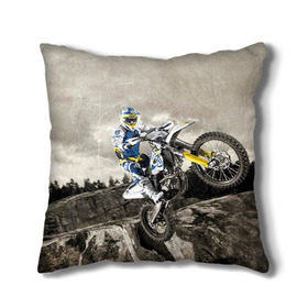 Подушка 3D с принтом husqvarna в городе Новоалтайск, наволочка – 100% полиэстер, наполнитель – холлофайбер (легкий наполнитель, не вызывает аллергию). | состоит из подушки и наволочки. Наволочка на молнии, легко снимается для стирки | husqvarna