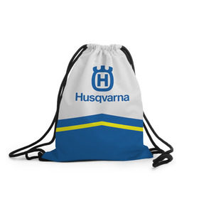 Рюкзак-мешок 3D с принтом husqvarna в городе Новоалтайск, 100% полиэстер | плотность ткани — 200 г/м2, размер — 35 х 45 см; лямки — толстые шнурки, застежка на шнуровке, без карманов и подкладки | Тематика изображения на принте: husqvarna
