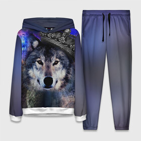 Женский костюм 3D (с толстовкой) с принтом King Wolf в городе Новоалтайск,  |  | животное | зверь | космос | природа волк | русь | славяне