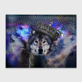 Обложка для студенческого билета с принтом King Wolf в городе Новоалтайск, натуральная кожа | Размер: 11*8 см; Печать на всей внешней стороне | животное | зверь | космос | природа волк | русь | славяне