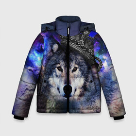 Зимняя куртка для мальчиков 3D с принтом King Wolf в городе Новоалтайск, ткань верха — 100% полиэстер; подклад — 100% полиэстер, утеплитель — 100% полиэстер | длина ниже бедра, удлиненная спинка, воротник стойка и отстегивающийся капюшон. Есть боковые карманы с листочкой на кнопках, утяжки по низу изделия и внутренний карман на молнии. 

Предусмотрены светоотражающий принт на спинке, радужный светоотражающий элемент на пуллере молнии и на резинке для утяжки | животное | зверь | космос | природа волк | русь | славяне