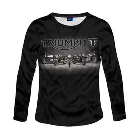 Женский лонгслив 3D с принтом Triumph 5 в городе Новоалтайск, 100% полиэстер | длинные рукава, круглый вырез горловины, полуприлегающий силуэт | moto | triumph | мотоцикл | мотоциклы | триумф