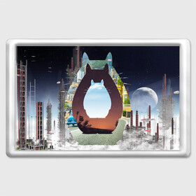 Магнит 45*70 с принтом Totoro в городе Новоалтайск, Пластик | Размер: 78*52 мм; Размер печати: 70*45 | Тематика изображения на принте: мой сосед