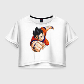 Женская футболка 3D укороченная Dragon Ball: в городе Новоалтайск, 100% полиэстер | круглая горловина, длина футболки до линии талии, рукава с отворотами |
