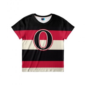 Детская футболка 3D с принтом Ottawa Senators O в городе Новоалтайск, 100% гипоаллергенный полиэфир | прямой крой, круглый вырез горловины, длина до линии бедер, чуть спущенное плечо, ткань немного тянется | Тематика изображения на принте: hockey | nhl | ottawa senators | нхл | хоккей