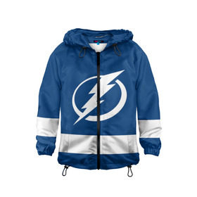Детская ветровка 3D с принтом Tampa Bay Lightning в городе Новоалтайск, 100% полиэстер | подол и капюшон оформлены резинкой с фиксаторами, по бокам два кармана без застежек, один потайной карман на груди | hockey | nhl | tampa bay lightning | нхл | хоккей