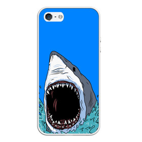 Чехол для iPhone 5/5S матовый с принтом shark в городе Новоалтайск, Силикон | Область печати: задняя сторона чехла, без боковых панелей | fish | ocean | shark | water | акула | море | океан | рыба
