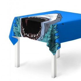 Скатерть 3D с принтом shark в городе Новоалтайск, 100% полиэстер (ткань не мнется и не растягивается) | Размер: 150*150 см | Тематика изображения на принте: fish | ocean | shark | water | акула | море | океан | рыба
